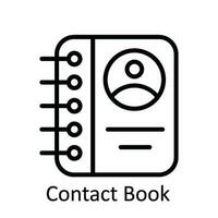 contact livre vecteur contour icône conception illustration. utilisateur interface symbole sur blanc Contexte eps dix fichier