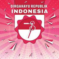 salutation carte de content 78ème république indonésien journée vecteur