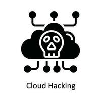 nuage le piratage vecteur solide icône conception illustration. cyber Sécurité symbole sur blanc Contexte eps dix fichier
