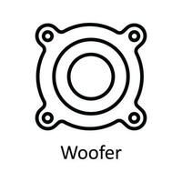 woofer vecteur contour icône conception illustration. multimédia symbole sur blanc Contexte eps dix fichier