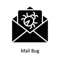 courrier punaise vecteur solide icône conception illustration. cyber Sécurité symbole sur blanc Contexte eps dix fichier