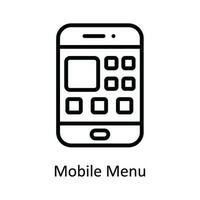 mobile menu vecteur contour icône conception illustration. réseau et la communication symbole sur blanc Contexte eps dix fichier