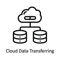 nuage Les données transfert vecteur contour icône conception illustration. cyber Sécurité symbole sur blanc Contexte eps dix fichier