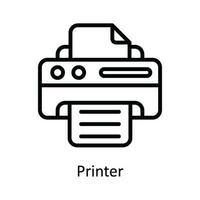 imprimante vecteur contour icône conception illustration. réseau et la communication symbole sur blanc Contexte eps dix fichier