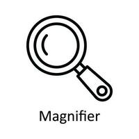 loupe vecteur contour icône conception illustration. éducation symbole sur blanc Contexte eps dix fichier