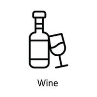 du vin vecteur contour icône conception illustration. nourriture et les boissons symbole sur blanc Contexte eps dix fichier
