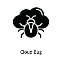 nuage punaise vecteur solide icône conception illustration. cyber Sécurité symbole sur blanc Contexte eps dix fichier