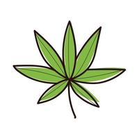 Leafs plante écologie main dessiner icône de style vecteur