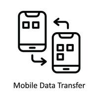 mobile Les données transfert vecteur contour icône conception illustration. réseau et la communication symbole sur blanc Contexte eps dix fichier