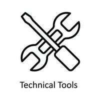 technique outils vecteur contour icône conception illustration. utilisateur interface symbole sur blanc Contexte eps dix fichier