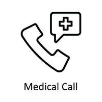 médical appel vecteur contour icône conception illustration. médical et santé symbole sur blanc Contexte eps dix fichier
