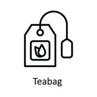 sachet de thé vecteur contour icône conception illustration. nourriture et les boissons symbole sur blanc Contexte eps dix fichier