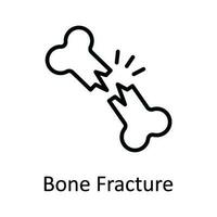 OS fracture vecteur contour icône conception illustration. médical et santé symbole sur blanc Contexte eps dix fichier