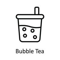 bulle thé vecteur contour icône conception illustration. nourriture et les boissons symbole sur blanc Contexte eps dix fichier