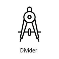 diviseur vecteur contour icône conception illustration. éducation symbole sur blanc Contexte eps dix fichier