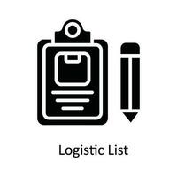 la logistique liste vecteur solide icône conception illustration. livraison et livraison symbole sur blanc Contexte eps dix fichier