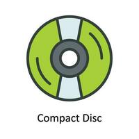 compact disque vecteur remplir contour icône conception illustration. multimédia symbole sur blanc Contexte eps dix fichier