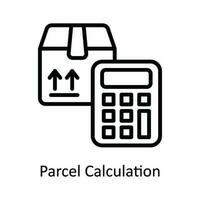 parcelle calcul vecteur contour icône conception illustration. livraison et livraison symbole sur blanc Contexte eps dix fichier