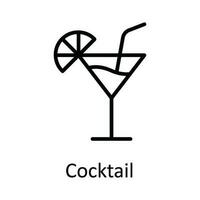 cocktail vecteur contour icône conception illustration. nourriture et les boissons symbole sur blanc Contexte eps dix fichier