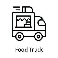 nourriture un camion vecteur contour icône conception illustration. nourriture et les boissons symbole sur blanc Contexte eps dix fichier