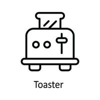 grille-pain vecteur contour icône conception illustration. nourriture et les boissons symbole sur blanc Contexte eps dix fichier