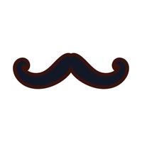 ligne et remplissage hipster tendance vintage moustache vecteur