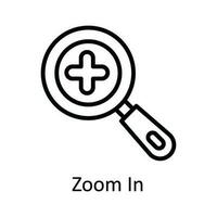 Zoom dans vecteur contour icône conception illustration. utilisateur interface symbole sur blanc Contexte eps dix fichier