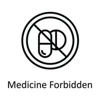 médicament interdit vecteur contour icône conception illustration. médical et santé symbole sur blanc Contexte eps dix fichier