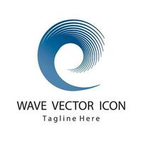 mer vagues icône logo conception vecteur