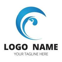 mer vagues icône logo conception vecteur