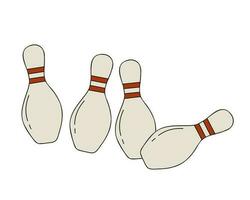 bowling jeu de quilles isolé sur blanc Contexte. vecteur