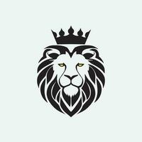 Lion Roi tête visage logo, symbole, icône, tatouage style minimaliste vecteur