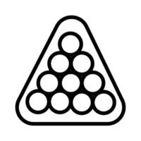 icône de ligne d'équipement de boules de billard vecteur