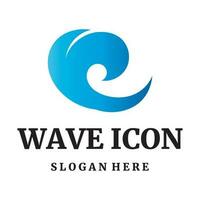 mer vagues icône logo conception vecteur