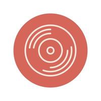 bloc d'enregistrement de disque vinyle de musique et icône de ligne vecteur