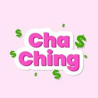 cha ching dollar argent le revenu montant bannière modèle conception vecteur