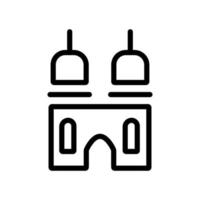 icône de style de ligne du temple ramadam kareem vecteur
