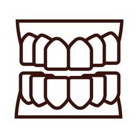 style de ligne de partie du corps des dents vecteur