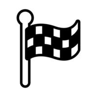 icône de ligne à damier de drapeau d'arrivée vecteur