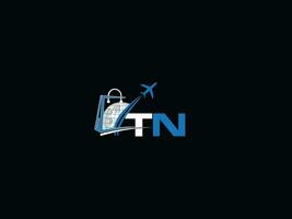 coloré global tn Voyage logo icône, minimaliste air tn logo lettre conception vecteur