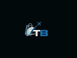 coloré global tb Voyage logo icône, minimaliste air tb logo lettre conception vecteur