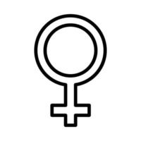 style de ligne de symbole de sexe féminin vecteur