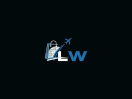 Facile lw global logo vecteur, initiale en voyageant lw logo lettre vecteur