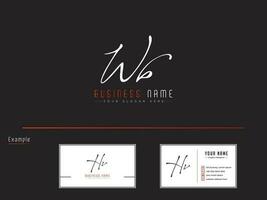 luxe wb logo icône, affaires carte et Signature wb logo lettre vecteur art