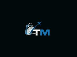 coloré global tm Voyage logo icône, minimaliste air tm logo lettre conception vecteur