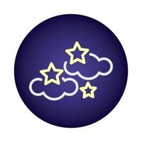 nuages avec icône de style néon étoiles vecteur