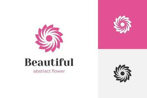 Soleil et fleurs logo icône conception. beauté cercle floral vecteur illustration. abstrait la nature logo conception