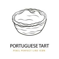 Portugais Tarte Pâtisserie vecteur ligne art png svg icône illustration coloration page