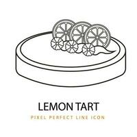 citron Tarte Pâtisserie vecteur ligne art png svg icône illustration coloration page