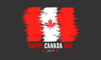 content Canada journée salutations avec Canada drapeau tiré avec une brosse vecteur
